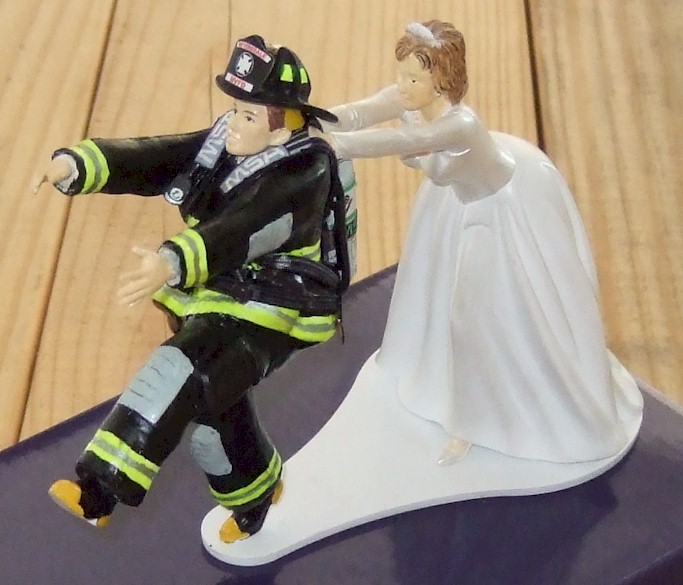 Seth's Custom Models Firefighter Wedding Cake Topper