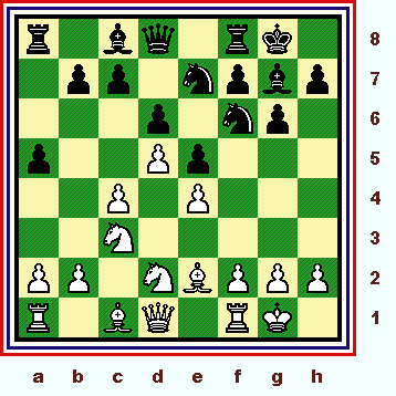    The position following Black's pawn thrust (...a5) on move nine.  (alaf2_rgm22-pos2.gif, 42 KB)   