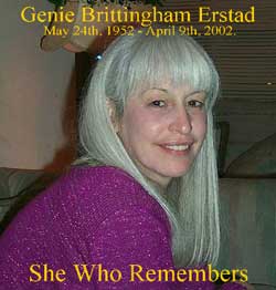 GENIE BRITTINGHAM ENSTAD - She Who Remembers, in broadcasting
