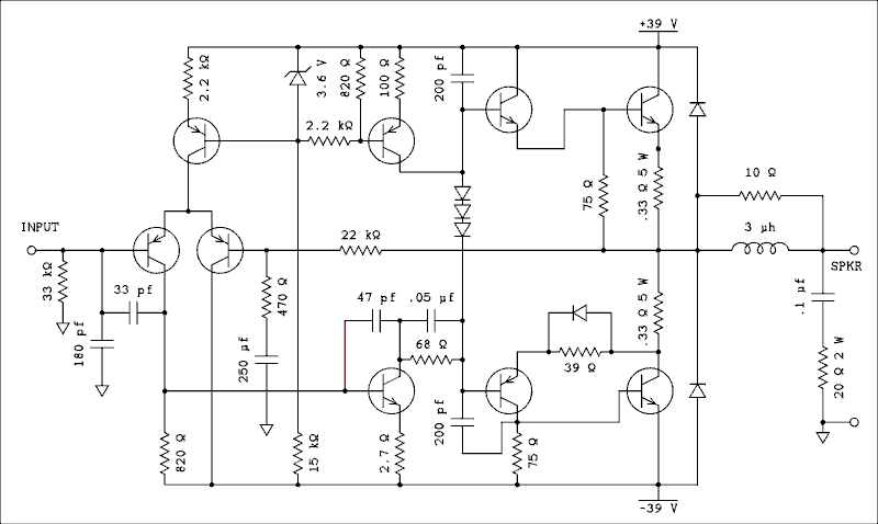 D1047 Amplifier Circuit - Schematic Diagram - D1047 Amplifier Circuit