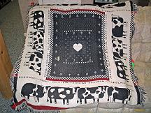 Cow printed afghan blanket