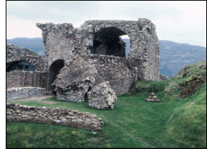 Urquhart Castle land-gate and entrance passage, exterior view