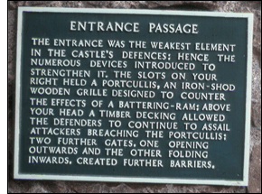 Urquhart Castle entrance passage plaque
