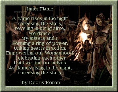 Inner Flame - Graphic and Poem by Deoris Ronan - Copyright 2003