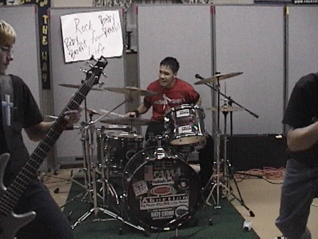 Andrew, hitting different drums, which is good for musical variation