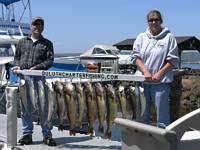 These two anglers caught their limits plus the captains and first mates! Reserve today.