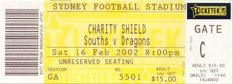 Adult 2002 Charity Shield Ticket