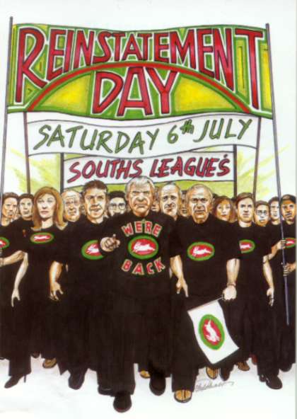 First Anniversary of our reinstatement was 6.7.02 and a great day had at the club including sausage sizzle, fight-back museum etc etc - FRONT of brochure
