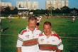 Left to right - Ron Coote & Gary Stevens at Legends of League Oz Tag 3/2/01