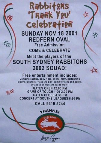 The official advertising poster for the Tribute Day for supporters.