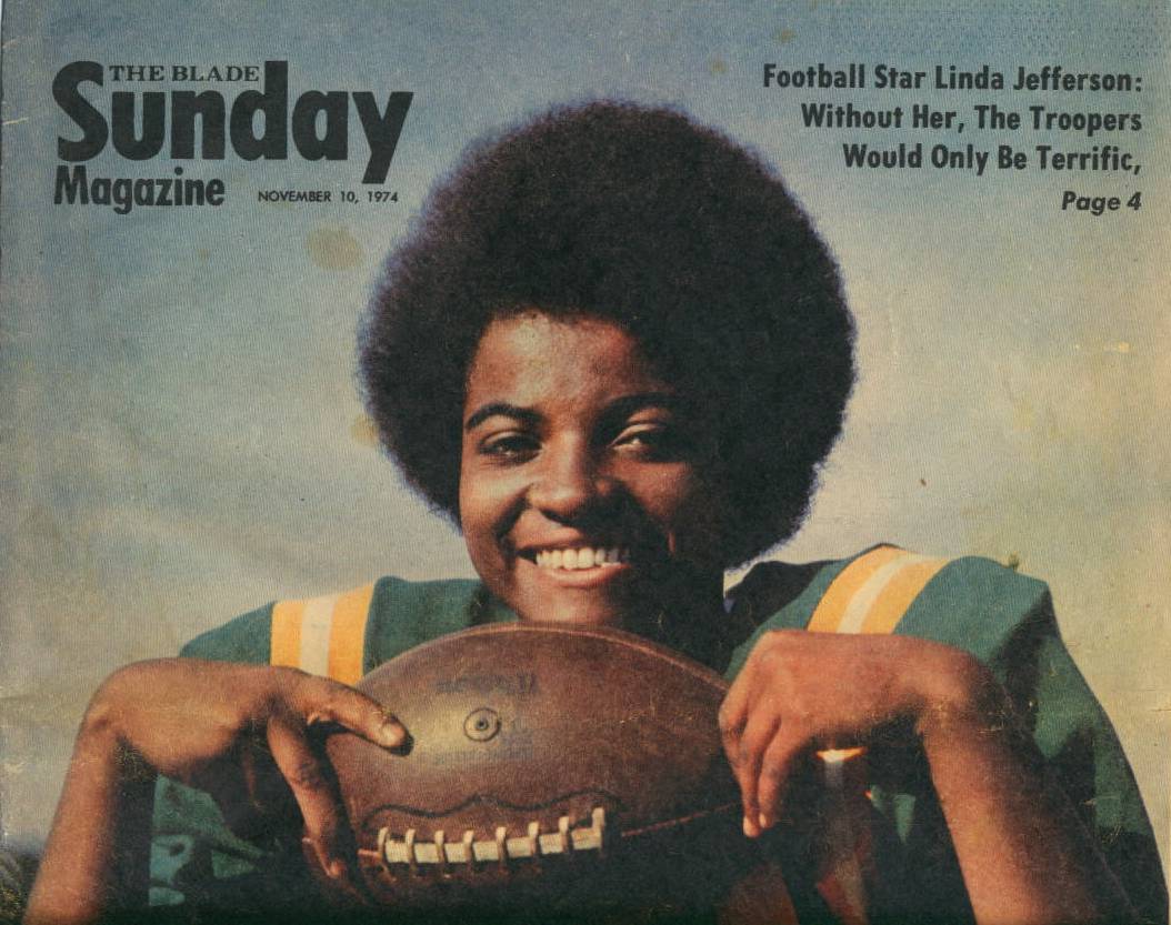 Linda Jefferson on the cover of the Toledo Blade Sunday Magazine in 1974