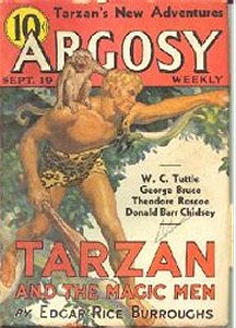 Argosy: September 19, 1936 - Tarzan and the Magic Men 1/3: Cover by  Hubert Rogers