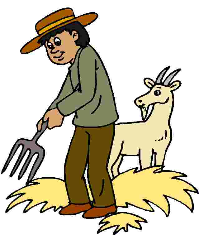 Farmer and goat