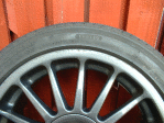 Close up of kerbed wheel