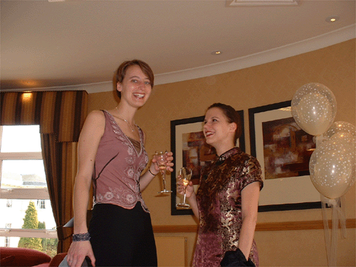 One of these two girls helped Woody boss people around during the ceilidh and one showed her knickers.. which is which?