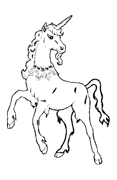 Unicorn Horse Coloring Pages For Kids - Drawing with Crayons