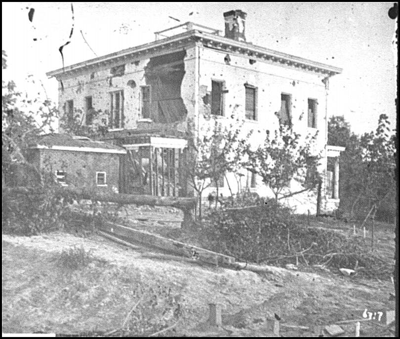 Potter Family House in Atlanta after bombardment.
