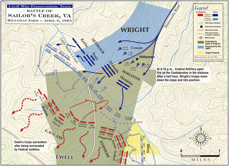 Sailors Creek Battlefield Map