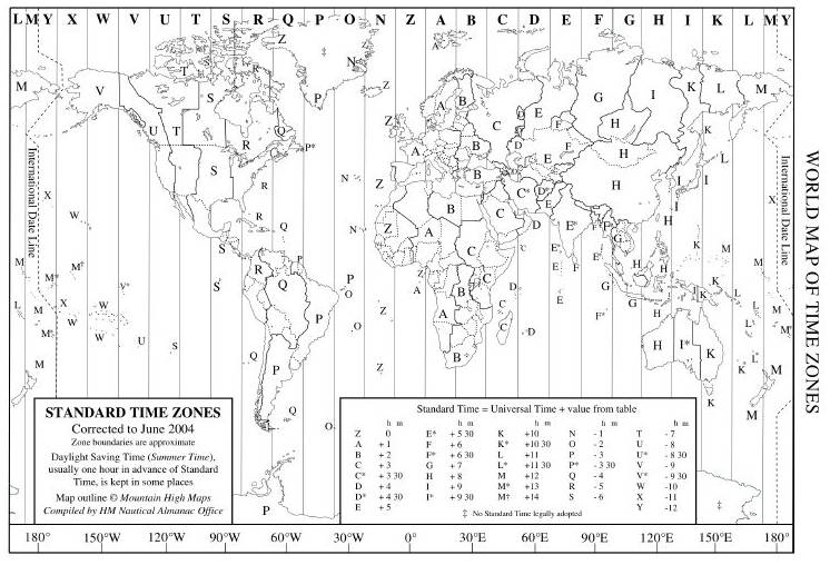 World Time Zone Chart Pdf