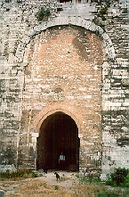 The rear of the main portal of the Golden Gate