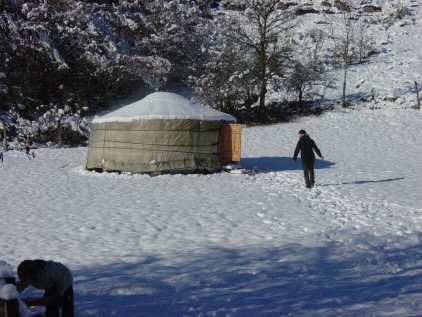 Mongoolse hut waar we op vrijdag in geslapen hebben