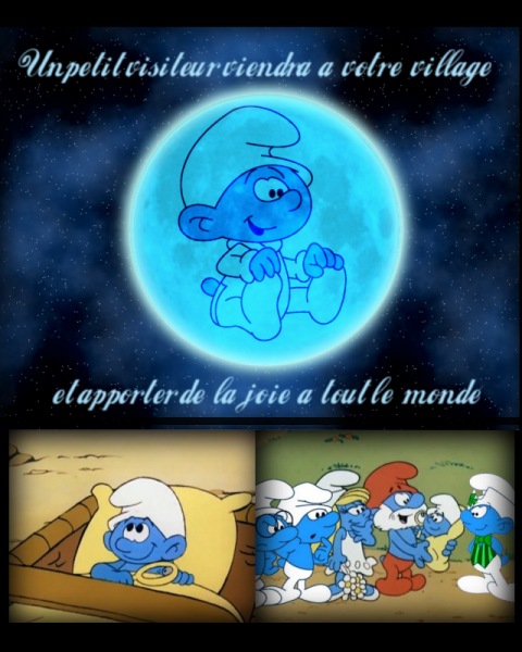 A sign in the moon foretells the coming of Baby Smurf