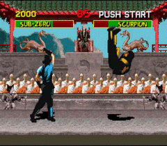 Super NES Mortal Kombat game screen