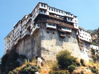 Dionisiou monastery view from harbor.