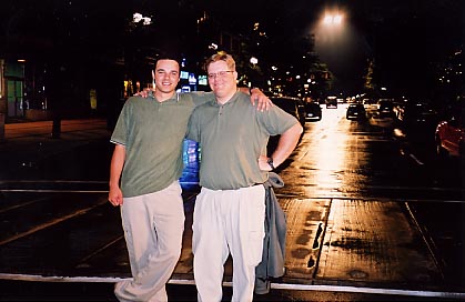 Erik Woods and Tim Sullivan on the set of the Steven Segal film 