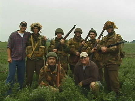 [Erik Woods and Tim Sullivan with the soldiers.]