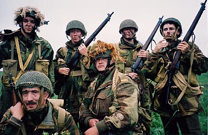 The soldiers pose for a post-shoot picture.