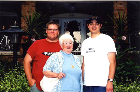 Tim Sullivan and Erik Woods with first time actress Irene Arnold.