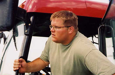 Tim Sullivan in the tractor
