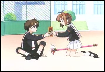 Both holding on to the clow card