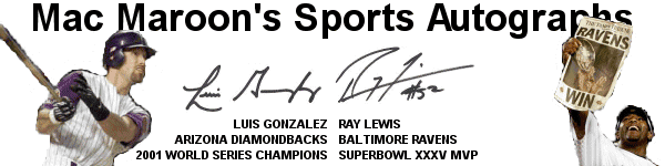Mac Maroon's Sports Autographs