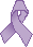 Purple Ribbon worn to support cancer survivors