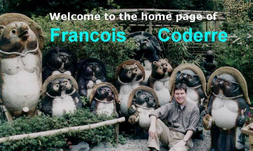 Francois with Japanese fox statues