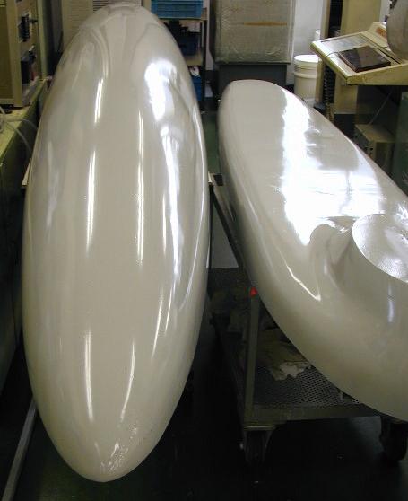 view of under and upper bodies after gel coat treatment