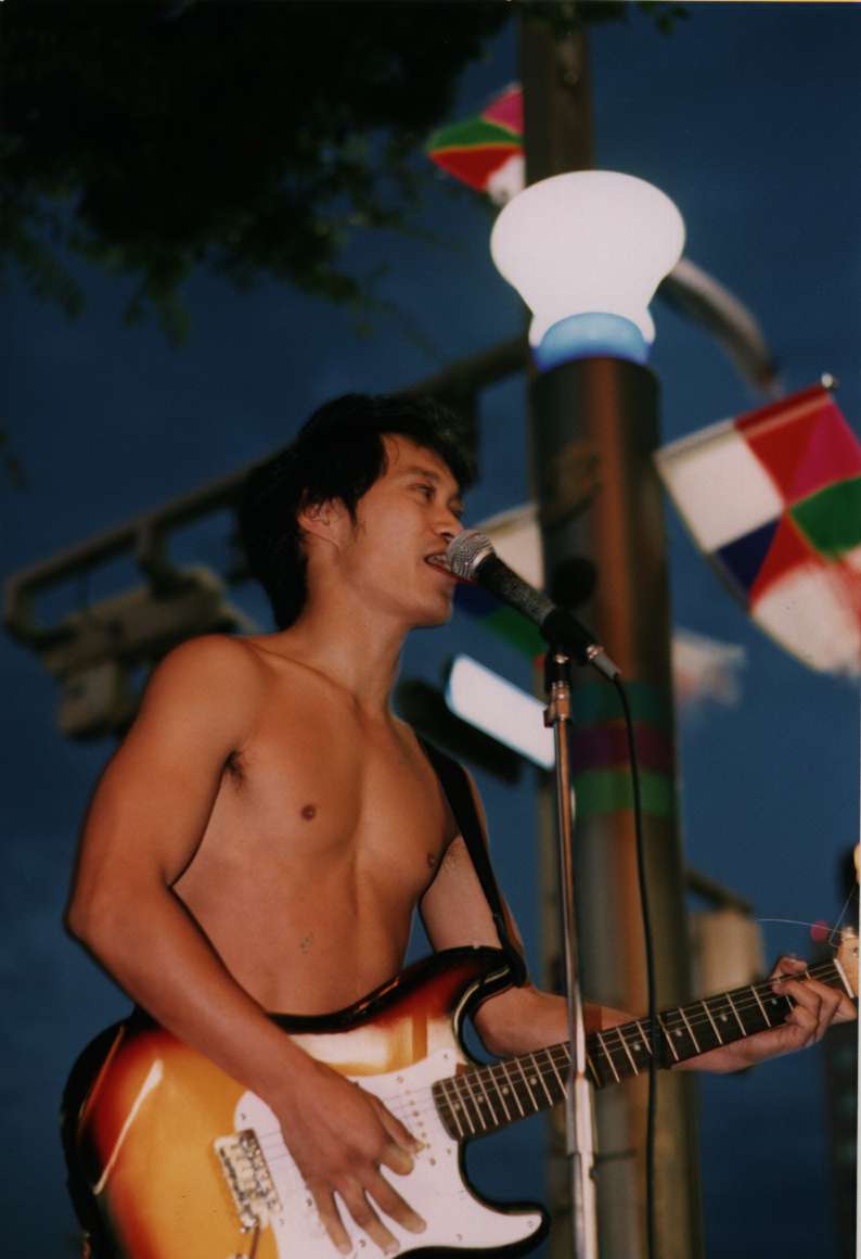 Singer in front of fans