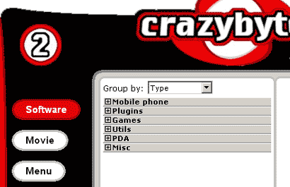 The catagory's in the menu where you can choose from