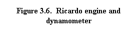 Text Box: Figure 3.6.  Ricardo engine and dynamometer
