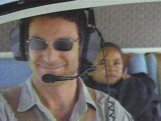 Jarod escaping in a helicopter