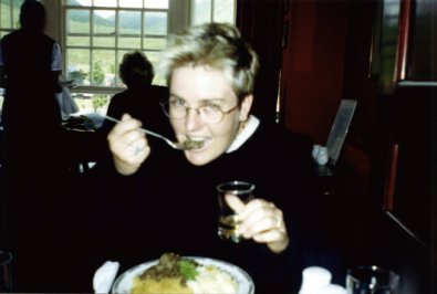 Eating haggis, neeps and tatties