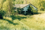 The infamous dilapadated ruins of the once historic hot springs of Hot Springs, NC, circa 01988