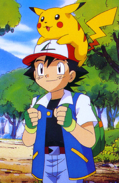Pikachu On Top Of Ash's Hat
