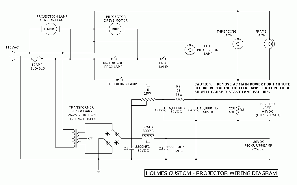 Holmes projector wiring