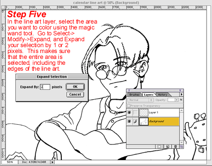 select the color area
