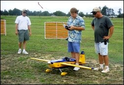 Bob getting ready to fly with David and Jeff observing.