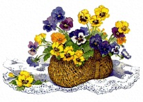 Picture of Basket with Pansies