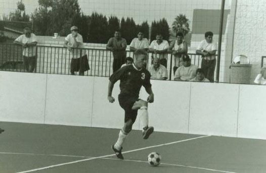 Derelict^ playing soccer